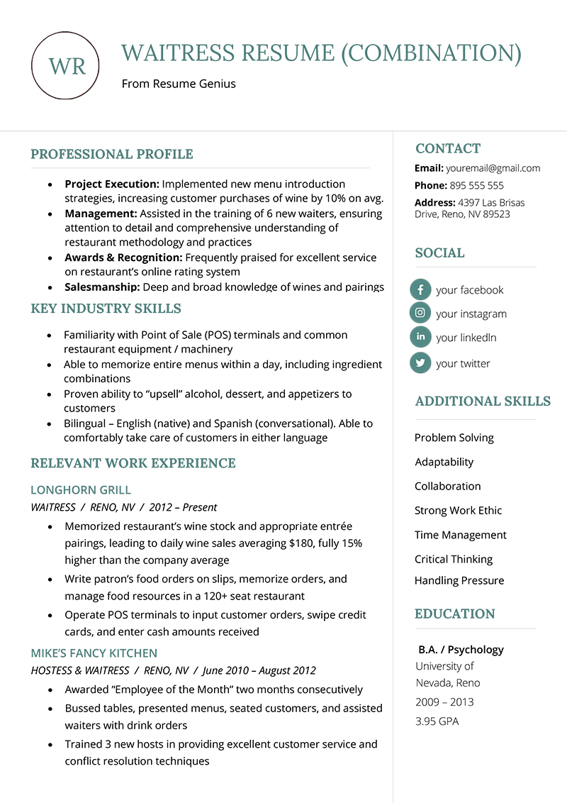combination resume meaning